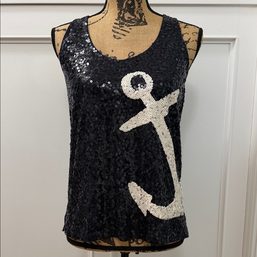 J. Crew Sequin Anchor Tank Top
